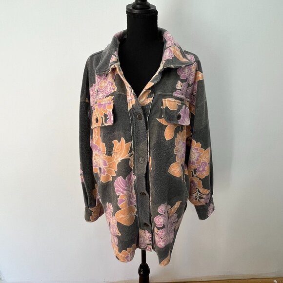 NWT Free People Floral Printed Ruby Jacket in Charcoal, Small, NWT - Picture 5 of 8